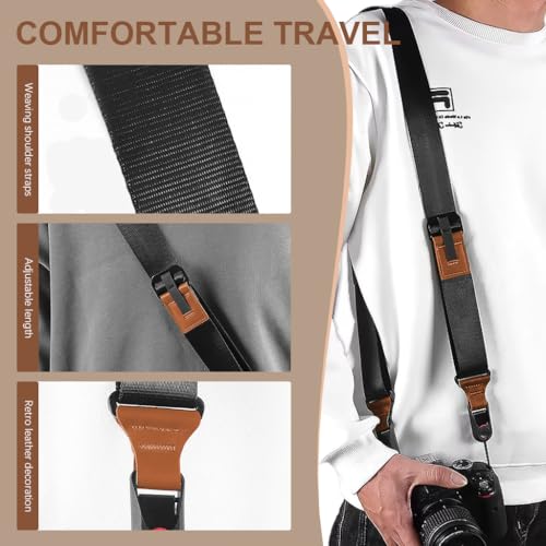 ZORBES® Camera Strap for Mirrorless, DSLR Camera Strap, Camera Belt Comfortable & Adjustable Camera Neck & Shoudler Sling Strap for DSLR Camera, Universal Quick Release Shoulder Strap ZORBES® Camera Strap for Mirrorless, DSLR Camera Strap, Camera Belt Comfortable & Adjustable Camera Neck & Shoudler Sling Strap for DSLR Camera, Universal Quick Release Shoulder Strap